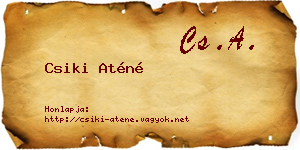 Csiki Aténé névjegykártya